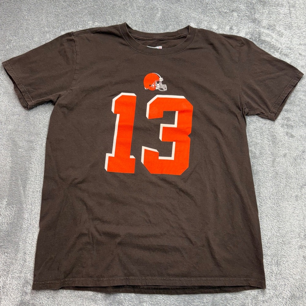 NFL Team Apparel Cleveland Browns Mens L Brown Good Odell‎ Beckham Jr 13 T-Shirt